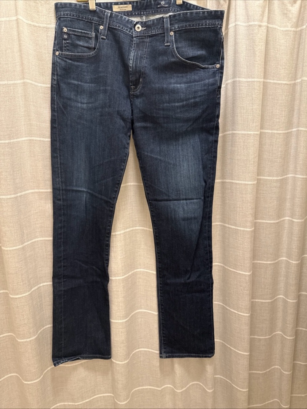 Ag Adriano Goldschmied Men's Straight Jeans in Dark Blue